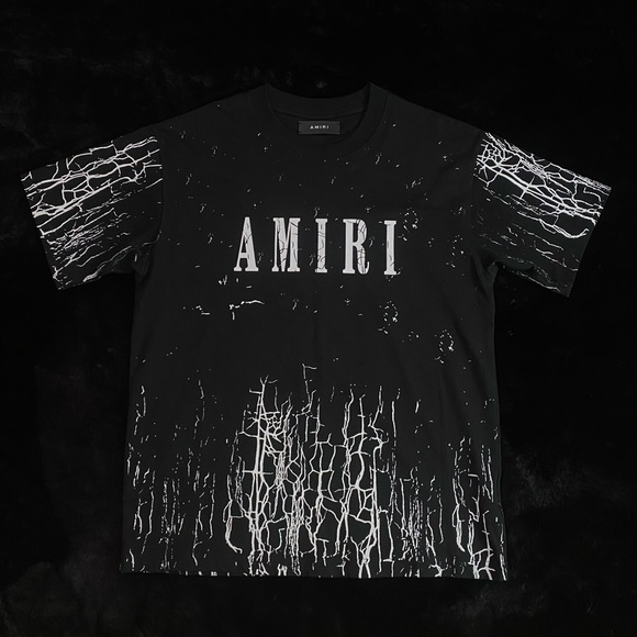 Authentic Amiri Cracked Print Logo T - Shirt
